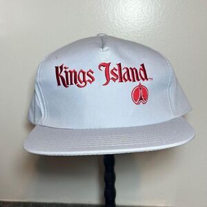 Vintage KINGS ISLAND Embroidered Triangle Headwear flat bull trucker Hat  Cap
